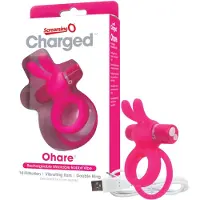 The Screaming O Screaming O Ohare - anneau vibrant lapin rechargeable (rose)