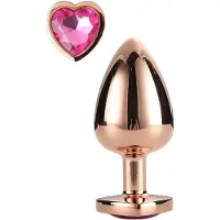 Dream Toys Gleaming Love - plug anal aluminium pierre cœur - rose gold