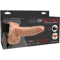 Pipedream - Fetish Strap-On 6 - gode ceinture creux avec vibrations (couleur chair)
