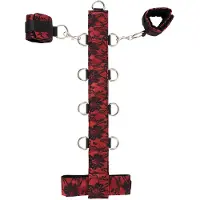Bad Kitty - kit de fixation bras-nuque - bondage asiatique - rouge-noir