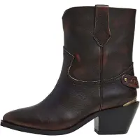 Pepe Jeans pour femme. PLS50558 Bottines en cuir marron foncé April Road (40), 5 à 8 cm, Aucun, Casuel