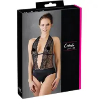 Cottelli collection - Body noir à col et dentelle