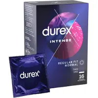 Durex Intense - préservatif nervuré et à pois - boîte de 16 pièces