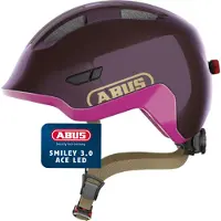 ABUS Casque Enfant 67713 - SMILEY 3.0 ACE LED ROYAL PURPLE M