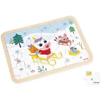 Janod Puzzle en Bois 24 Pièces Enfant Dès 4 ans - Modèle inclus + Jeu des 5 Erreurs sur le Plateau
