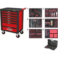 Ks Tools RACINGline NOIR/ROUGE Servante d'atelier à 7 tiroirs