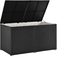 Juskys Forêt de stockage en polyrotan Ikaria 950 ltr Noir