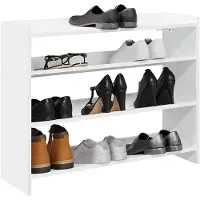 vidaXL Étagère à chaussures blanc 80x25x62 cm bois d'ingénierie
