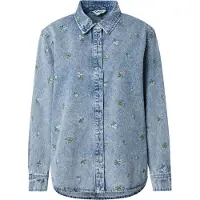 ONLY Chemisier 'ONLVera' bleu denim / vert / rosé / blanc cassé