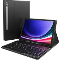 Accezz Étui de tablette Bluetooth Clavier Samsung Galaxy Tab S10 Plus / Tab S9 FE Plus / Tab S9 Plus - QWERTY / NL - Noir