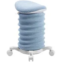 Topstar tabouret SITNESS 4D, ergonomique, assise active, siège-selle rembourré, réglable en hauteur, pivotant à 360°, poignée de transport, roulettes, blanc papyrus/bleu