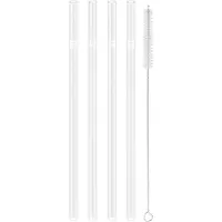 Zwilling Pailles en verre transp. droites, set de 4, + brosse de nettoyage, Pailles, Transparent