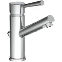 Schutte CORNWALL Mitigeur de lavabo avec tirette, robinet de salle de bains avec vidage, chromé