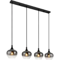 Globo Suspension noire Maxy 4 lumières droites