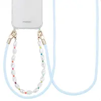 IMoshion Set de cordons téléphoniques colorés avec perles - Bleu clair