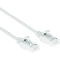 ACT Blanc Câble patch slimline de 5 mètres LSZH-U/UTP Cat-6 pour centre de données avec connecteurs RJ45, 5 m, Cat6, U/UTP (UTP), RJ-45, RJ-45, Blanc