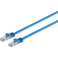 Markenlos Câble patch RJ45 avec câble brut CAT 7 PIMF bleu 0,25m