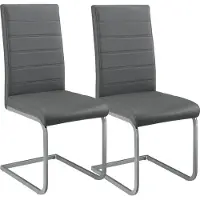 Juskys 4 Chaises de salle à manger / chaise - Vegas - Cuir synthétique - Marron
