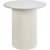 Beliani Table d'appoint beige clair pierre agglomérée piètement métallique ø 50 cm aspect naturel design moderne salon