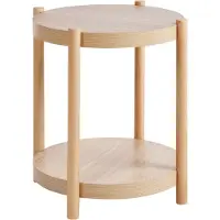 Beliani Table D'appoint Connell Imitation Bois Marron Clair