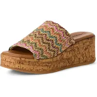 Tamaris Mule jaune pastel / olive / corail / rose clair