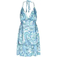 Aleida Robe d’été bleu / vert clair / noir / blanc