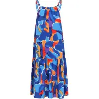 Aleida Robe d’été bleu foncé / orange / rouge / blanc