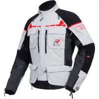 Rukka Veste moto textile Ecuado-R, gris clair/noir/rouge, 52