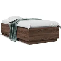 vidaXL Cadre de lit marron aspect chêne 75x190 cm Bois composite