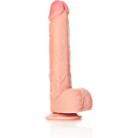 Realrock Dildo Réaliste Droit Avec Boules 25,5 Cm Beige
