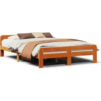 vidaXL Lit en bois massif sans matelas pin brun cireux 200x200