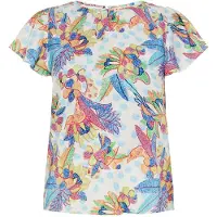 Usha Chemisier bleu / mélange de couleurs / blanc