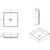 Differnz Jura - Waskom polybeton - Vierkant - 42 x 42 x 10 cm (420 mm, 420 mm)