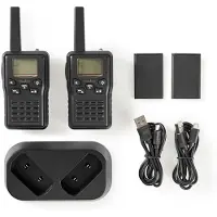 Nedis Walki-Talki RW:10km 8Kanäle VOX LED 6h Sprechzeit 2Stk. sw WLTK1010BK