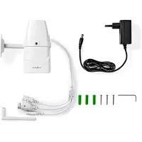 Nedis Caméra IP WLAN intelligente WIFICO030CWT (1920 x 1080 Pixels), Caméra réseau, Blanc