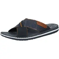Rieker Chaussons d'intérieur pour hommes , en velours, modèle pantoufle, couleur bleue, pour un usage quotidien