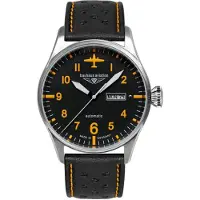 Bauhaus Montre pour homme Modèle : 2766-5 avec cadran noir et chiffres arabes oranges