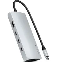 Satechi USB-C Multiport adapter 8K (ethernet) – Port USB-C PD jusqu'à 100W – Port HDMI jusqu'à 8K @ 30Hz – Port Ethernet Gigabit jusqu'à 1000Mbps