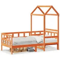 vidaXL Lit de jour avec toit brun cireux 80x200 cm pin massif
