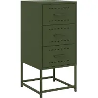vidaXL Table de chevet vert olive 36x39x78 cm acier