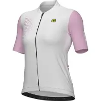 ALÉ Maillot de cyclisme à manches courtes - FOLLOW ME PR-E - Blanc/Rose M