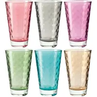 Leonardo Verres à  eau avec cercles en relief multicolore - Lot de 6 assortis OPTIC