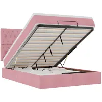 vidaXL Ottoman-lit avec matelas & LED rose 140x190 cm velours