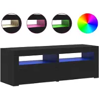vidaXL Armoire TV avec lampes LED Noir aspect chêne 120x35x40 cm