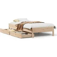 vidaXL Lit en bois massif sans matelas 75x190 cm pin