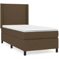 vidaXL Lit boxspring avec matelas brun foncé 90x200 cm Tissu