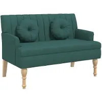vidaXL Banc avec coussins vert foncé 113x64,5x75,5 cm tissu