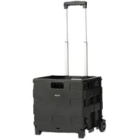 Ceruzo Chariot de supermarché avec caisse pliante - 50 litres avec 2 roues - pliable - caisse de supermarché - noir