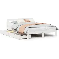 vidaXL Lit en bois massif sans matelas blanc 160x200 pin