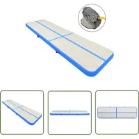 The Living Store Tapis de gymnastique gonflable avec pompe 800x100x20 cm PVC bleu